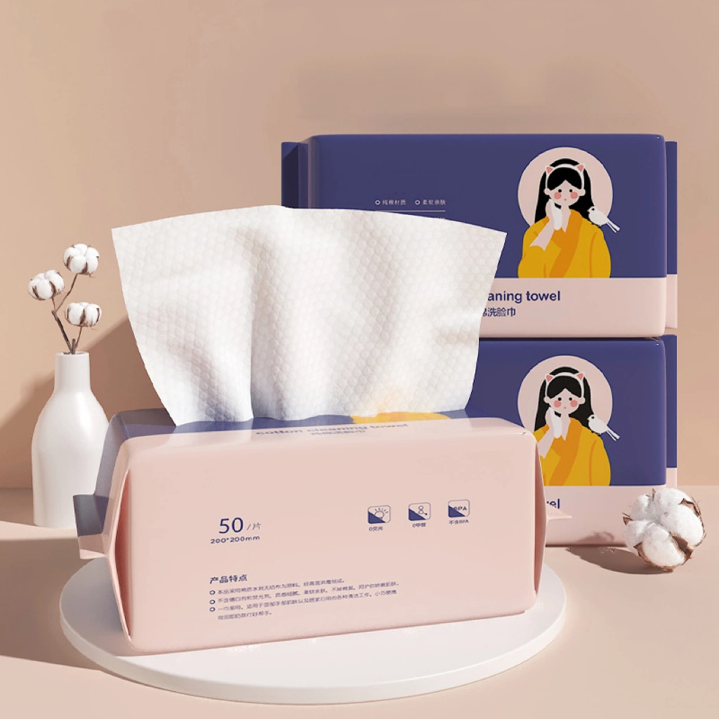 Tessa Cotton Face Towels Ultra Soft Extra Thick Disposable Facial Dry Cotton Tissues for Sensitive Skin