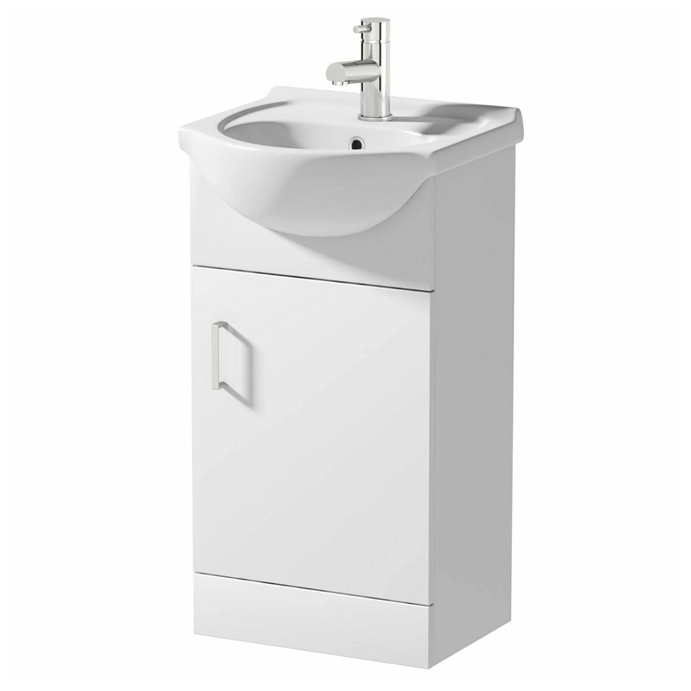 450mm Gloss White Floorstanding PVC Bathroom Vanity