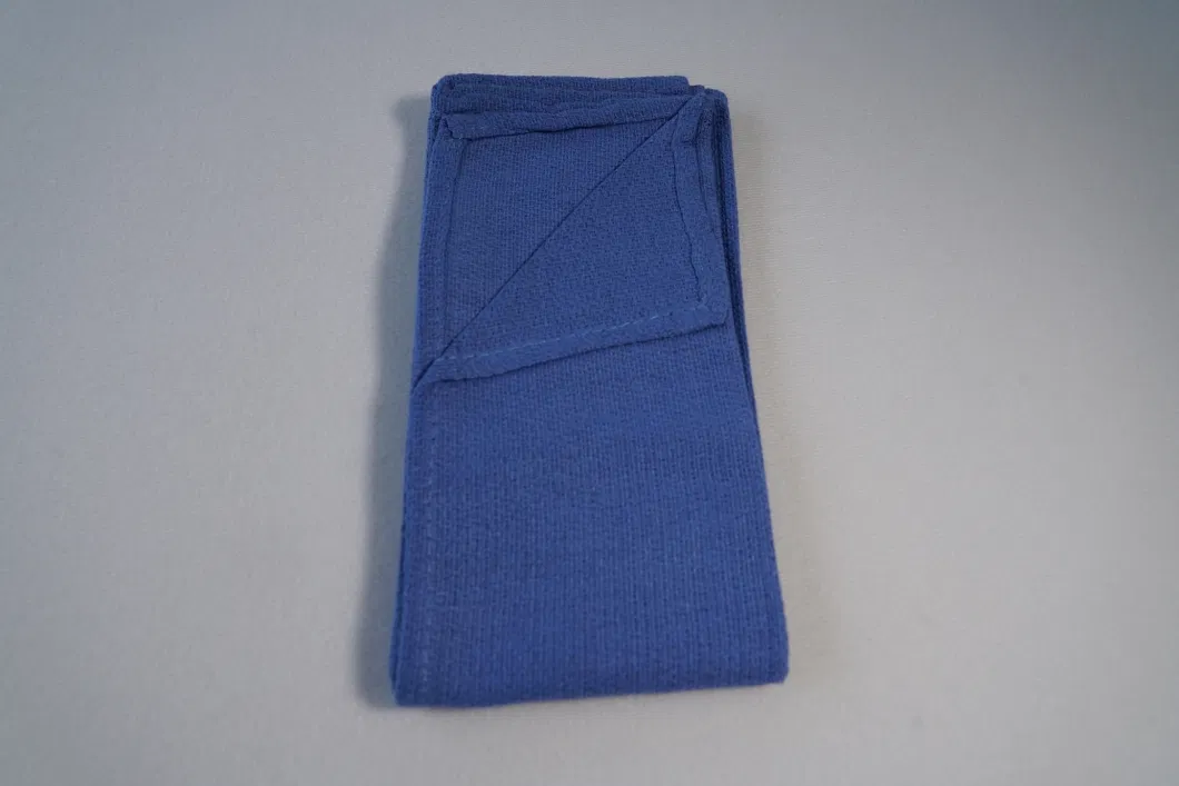 100% Blue Medical Disposable O. R Cloth Face Towel Cotton Plain for Hospital