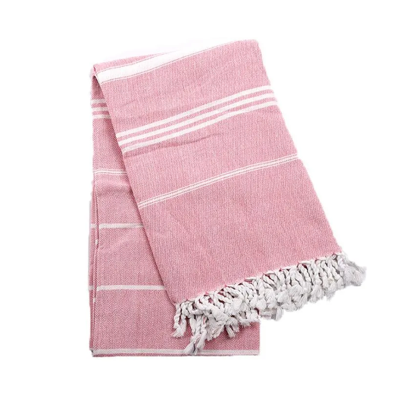 New Design Custom 100% Turkish Cotton Pink Beach Towels Wholesale Soft Quick Dry for Beach