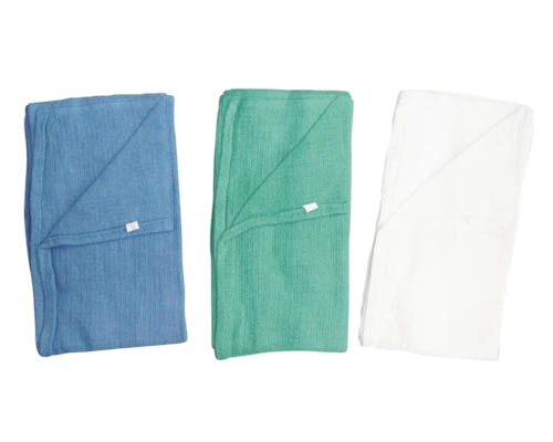 100% Blue Medical Disposable O. R Cloth Face Towel Cotton Plain for Hospital