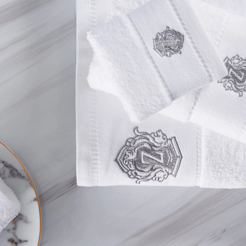 3PCS/Set Custom Embroidered Bath Towel 100% Cotton White Cotton Terry Hand Face Towel Hotel