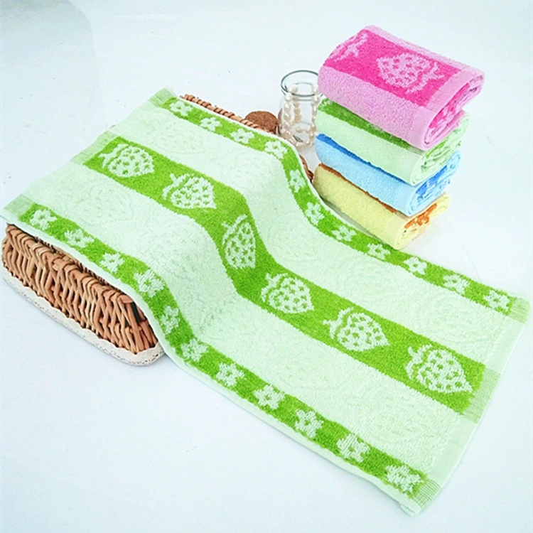 High Quality 100% Cotton Soft and Skin-Friendly Super Absorbent Kids Towels Baby Bath Towel Square Babies Jacquard Small Towel