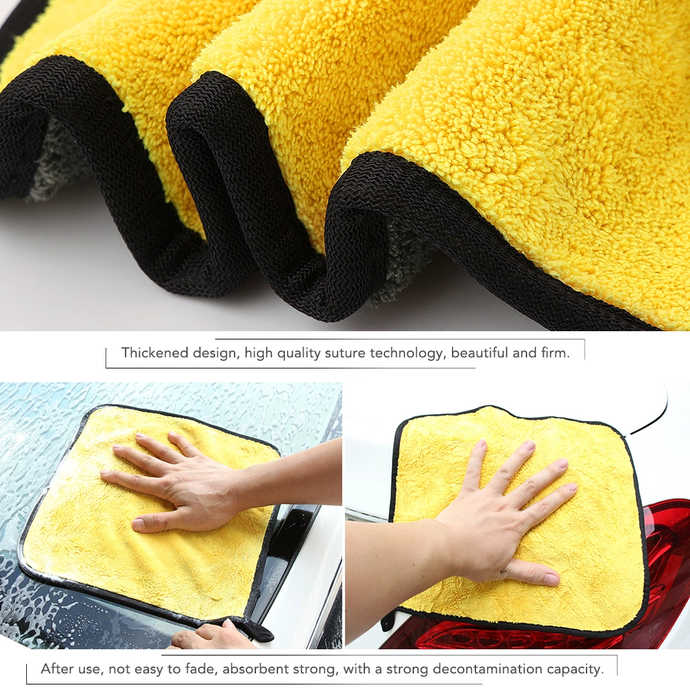 38X45cm 600GSM 800GSM 1000GSM Super Plush Orange and Grey Car Cleaning Microfiber Coral Velvet Towel