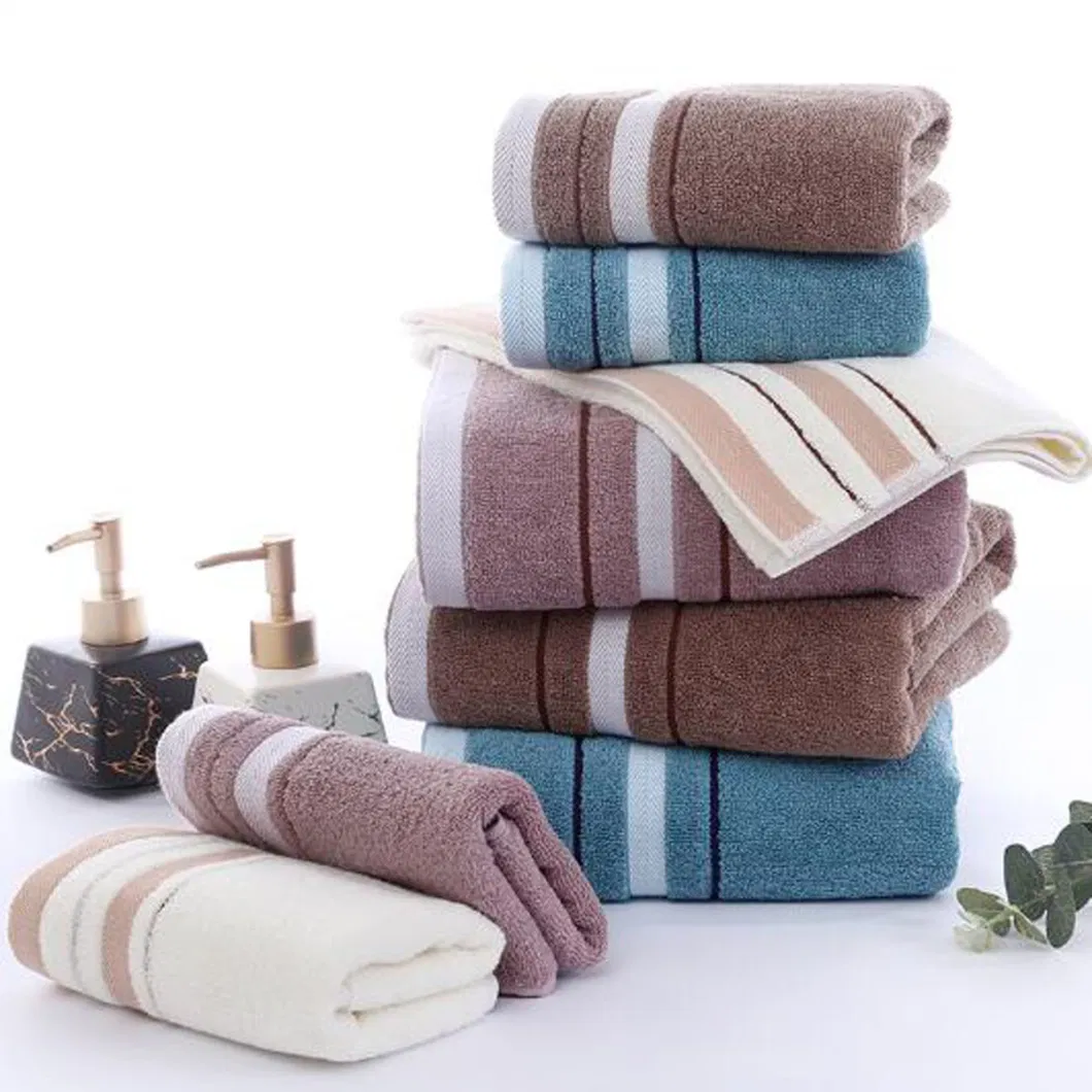 Wholesale Custom Logo 100% Cotton Hotel Hand Face Bath Towel Set