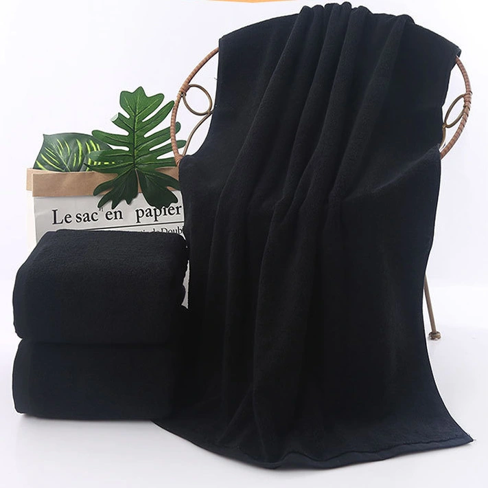 Wholesale Luxury Custom Black and White 100% Organic Cotton Face Bath Towels SPA Make up