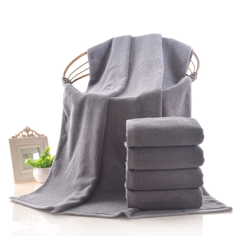 Good Quality Large Size Towels 100% Cotton Absorbent Custom Logo Soft Private Label Salon Blue Towels Hotel Organic Cotton Bath Towels