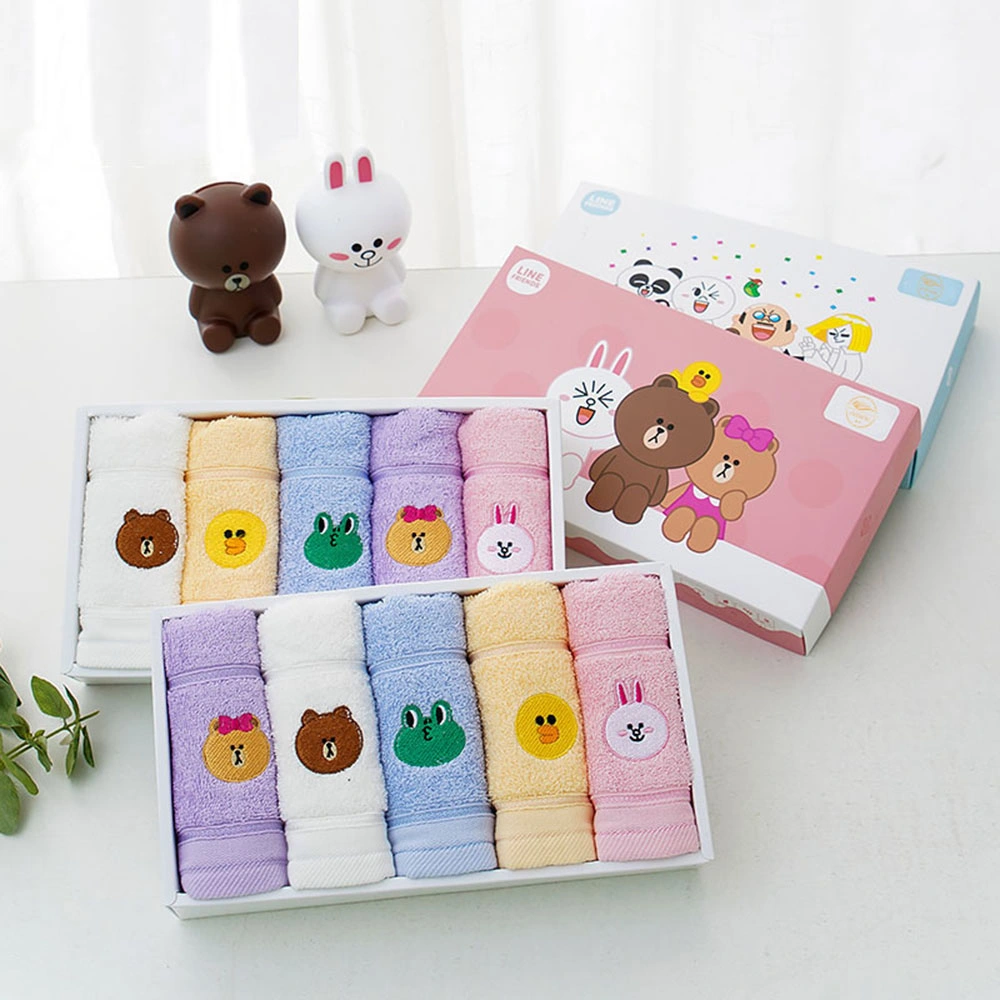 Premium Custom Embroidery Logo Absorbent Soft Washcloths100% Cotton Baby Children Hand Face Towel