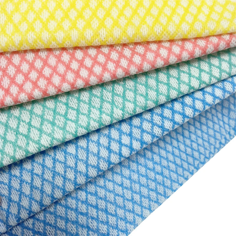 Disposable Perforated Viscose &amp; Polyester Spunlace Non-Woven Fabrics Oil Absorbent Kitchen Cleaning Wipes Dish Cleaning Cloth