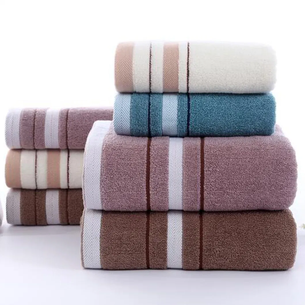 Wholesale Custom Logo 100% Cotton Hotel Hand Face Bath Towel Set