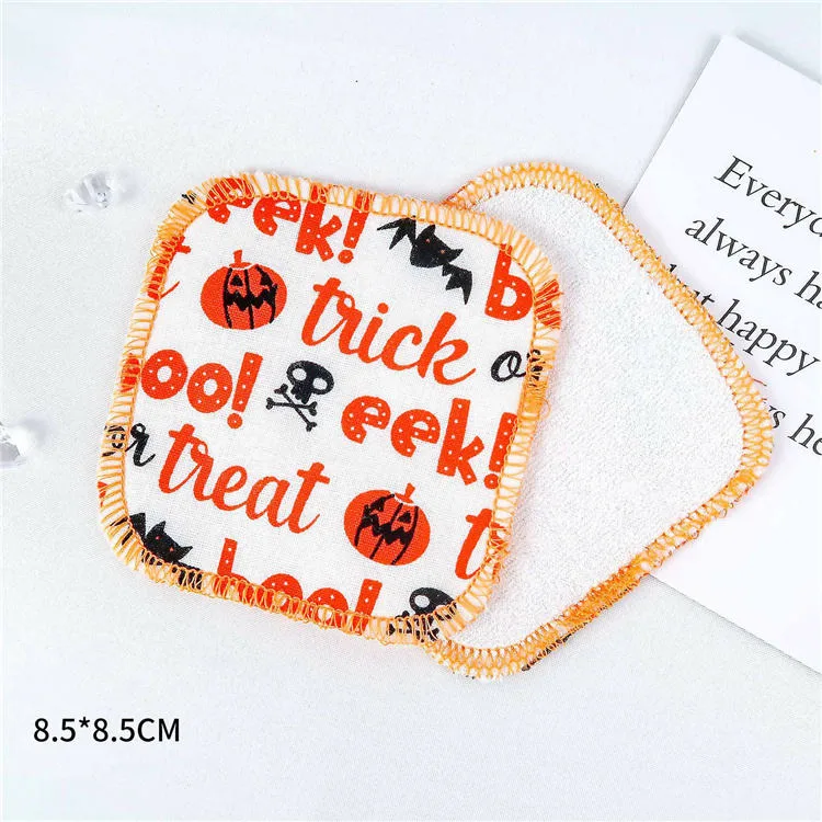 Funny Halloween Microfiber Makeup Remover Cloth Towel Reusable Washable Facial Cleaning Pad Puff Makeup Remover Cloth