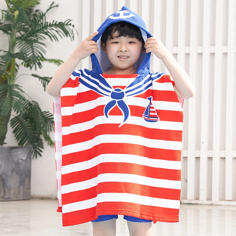 24&quot;X 24&quot;Cartoon Kids Hooded Soft Quick-Dry Beach Towel Bath Towel Sports Towel for Beach Bath Sports Swim