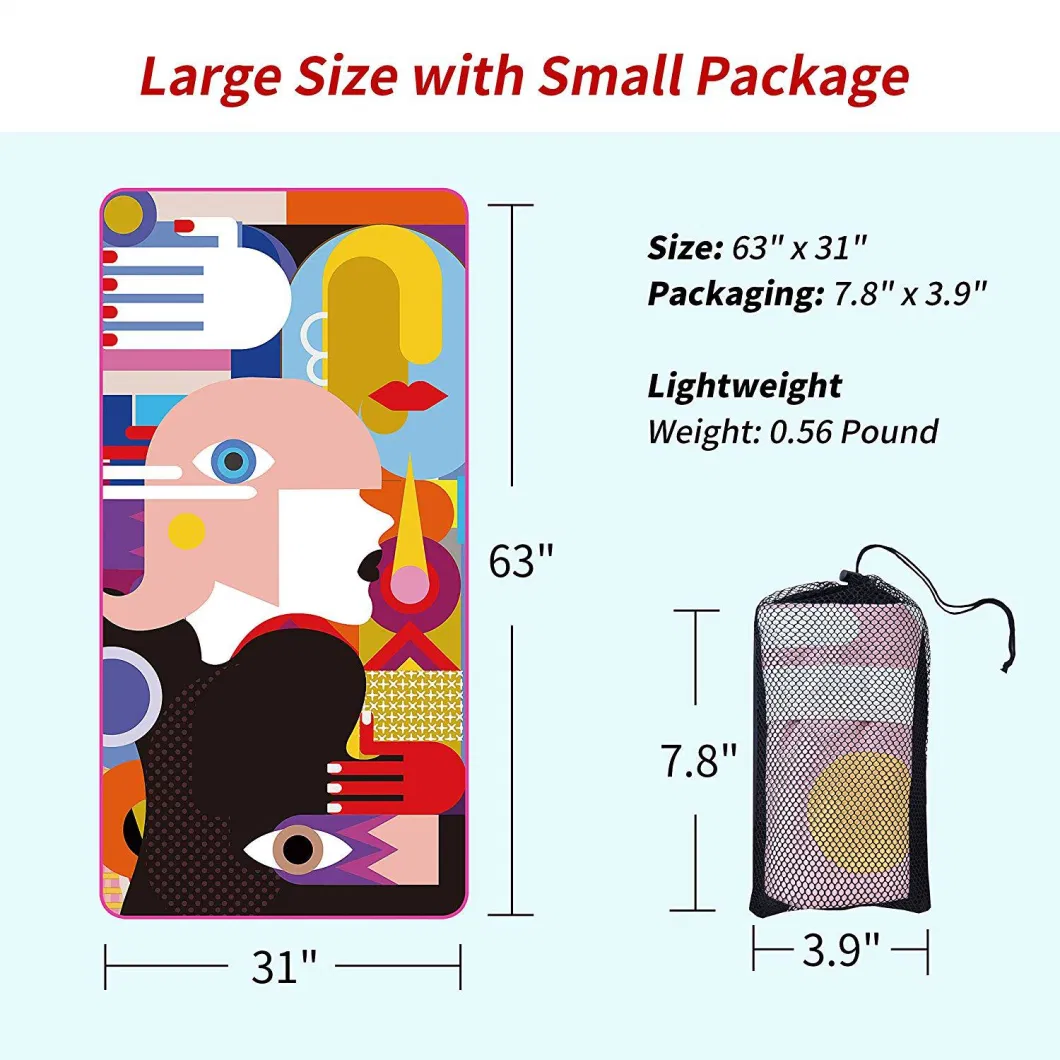 Custom Personalized Printed Logo Beach Towels Super Absorbent Dry Fast Soft Lightweight Sand Free Microfiber Beach Towel