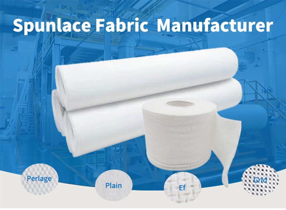 Wholesale Customized 20-200g Pearl Pattern 100% Woodpulp/Viscose/ Rayon/PP Biodegradable Spunlace Nonwoven Fabric Factory for Wet Wipes/Bath Towel/ Face Towel