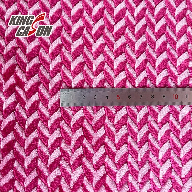 Kingcason Manufacturer Ab Yarn One Side Brushed Stripe Flannel Fleece Fabric for Towel