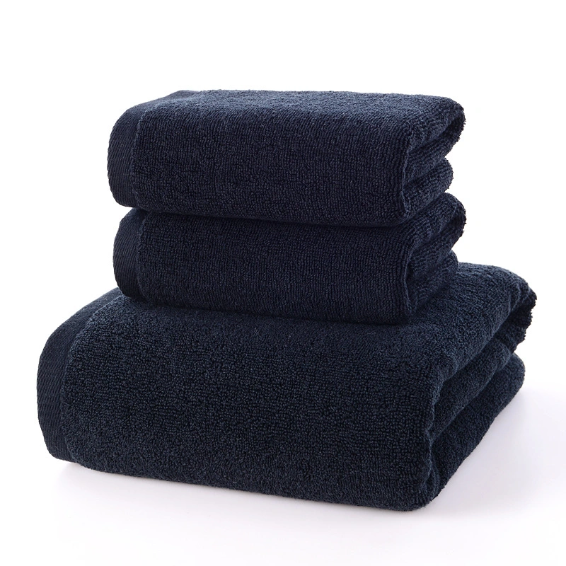 Custom Towel Wholesale Black Color 100% Cotton Plain Face Bath Towel