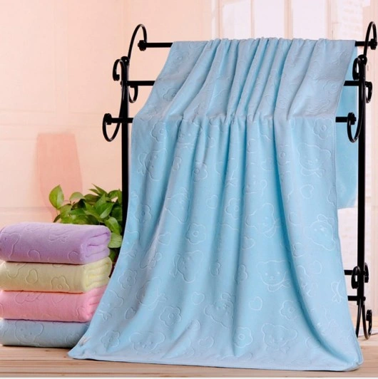 Super Soft Skin Friendly 400GSM 80X160cm Weft Knitted Microfiber Bath Towel for Hand Face Bath Beach