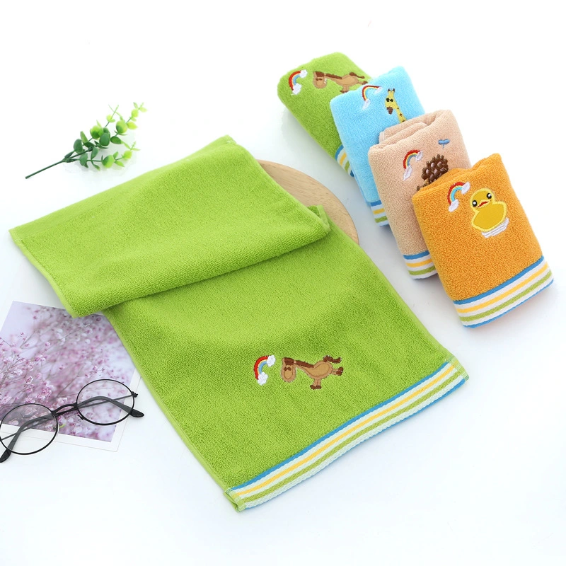 Untwisted Children&prime; S Towel Pure Cotton Gauze Cute Cartoon Kindergarten Household Small Baby Face Towel
