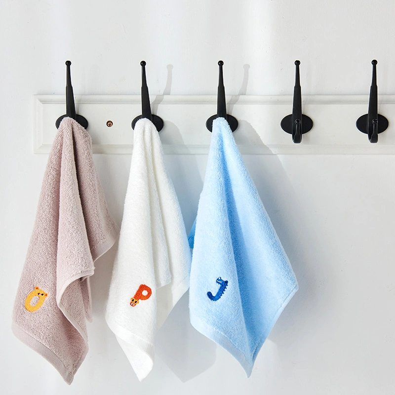 Children&prime;s Letter Embroidered Pure Cotton Face Washing Towel