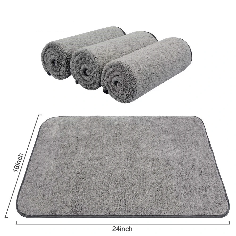 Grey Thicken Super Plush 40X60cm 1000GSM Microfiber Car Cosmetic Towel