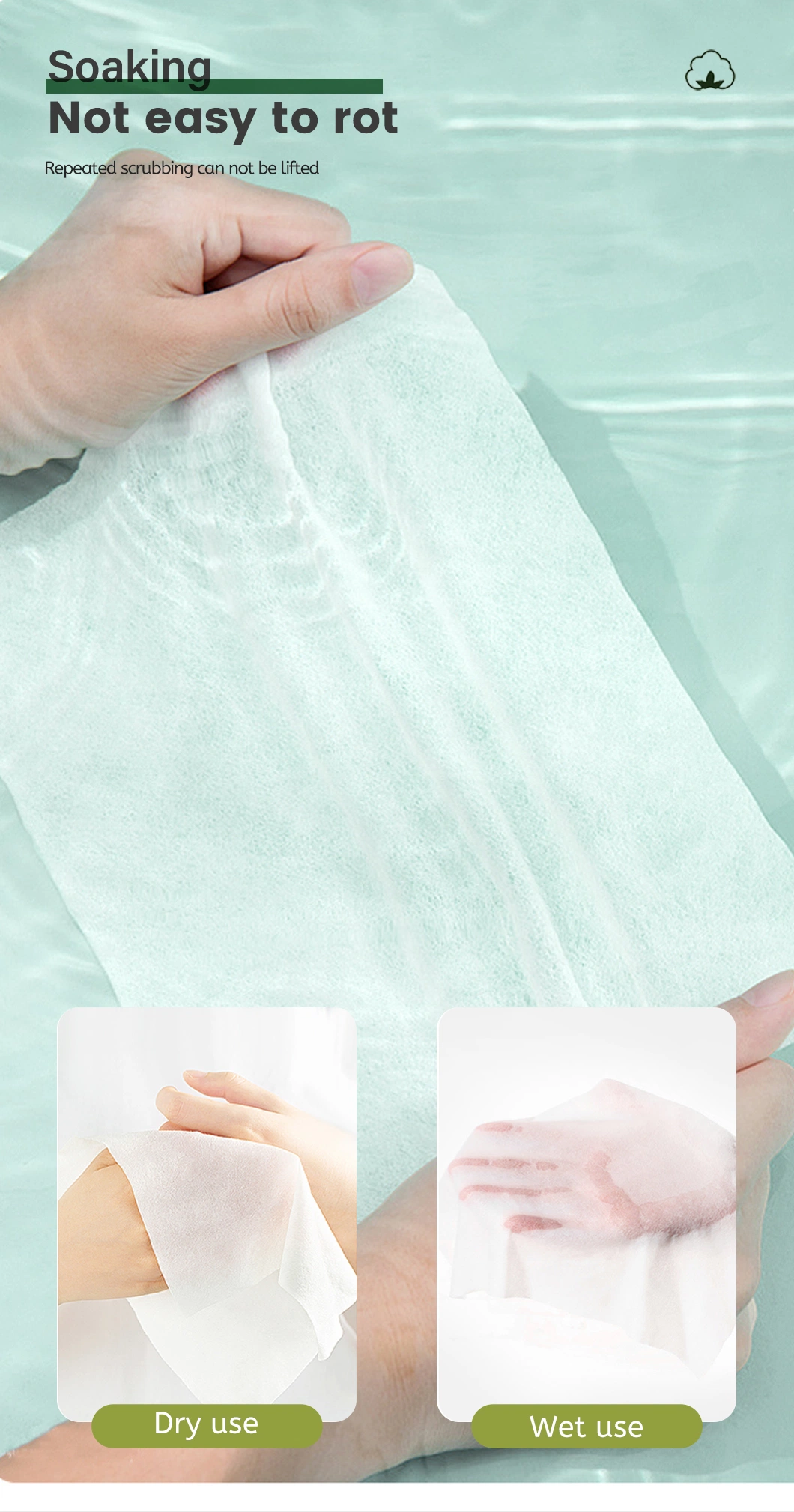 Wholesale High Quality Non Woven Material Disposable Cleaning Face Towel