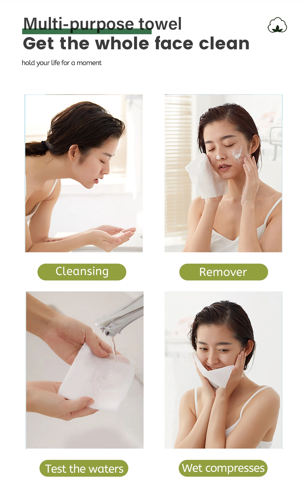 Wholesale High Quality Non Woven Material Disposable Cleaning Face Towel