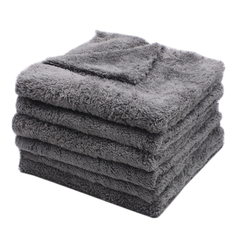 Super Thick Plush Warp Knitting Ultrasonic Microfiber Coral Fleece Cleaning Cloth Microfiber Towel for Auto Detailing Car Wash