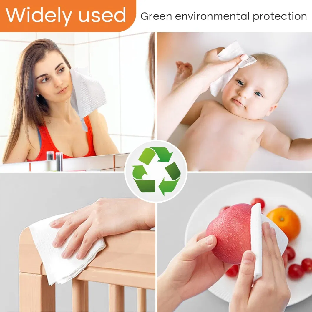 Dry and Wet Use for Sensitive Skin, Extra Thick Disposable Face Towels, Cotton Tissues, Upgraded 100% Cotton Soft Dry Wipe