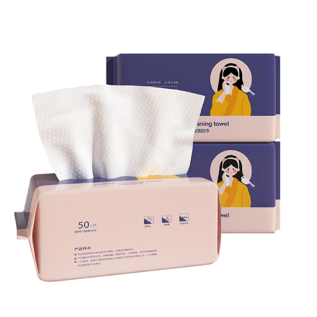 Tessa Cotton Face Towels Ultra Soft Extra Thick Disposable Facial Dry Cotton Tissues for Sensitive Skin