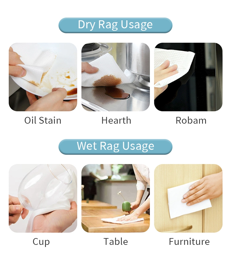 Customized Disposable Nonwoven Industrial Cleaning Cloth Needle White Non-Woven Dish Cloths