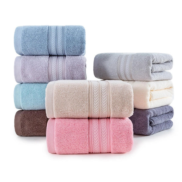 100% Cotton Customized Size Soft China Factory Wholesale Customized Logo Bath Towel 70*140cm