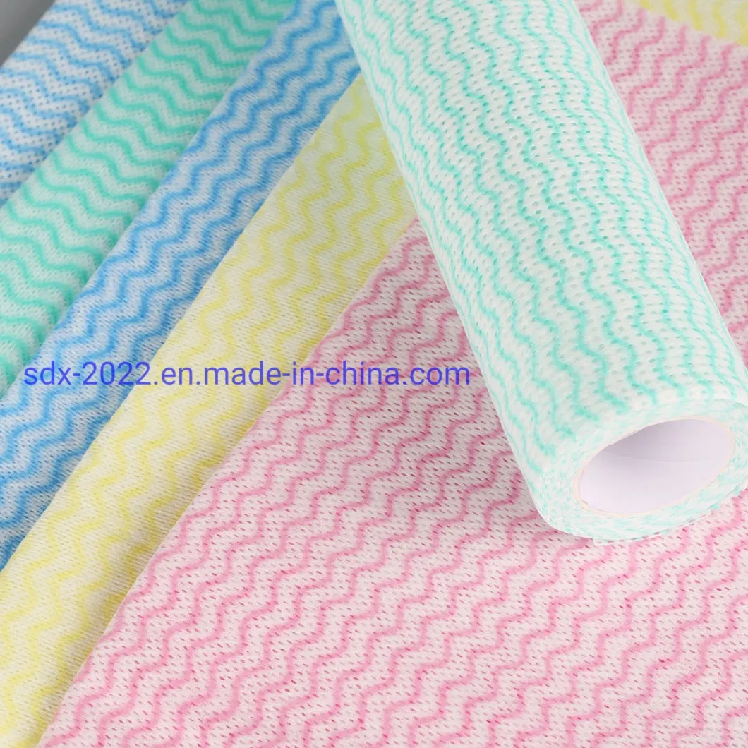 Lazy Rag Washable Printing Kitchen Dry Wet Dual Use Cleaning Cloth Roll Disposable Nonwoven Wipes Towel Rag Rolls