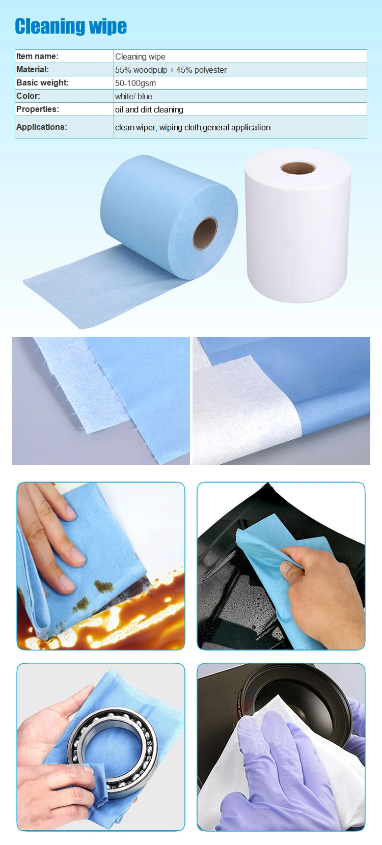 Big Roll Lint Free Industrial Wipes Industrial Wiping Paper Industry Wipe Rolls