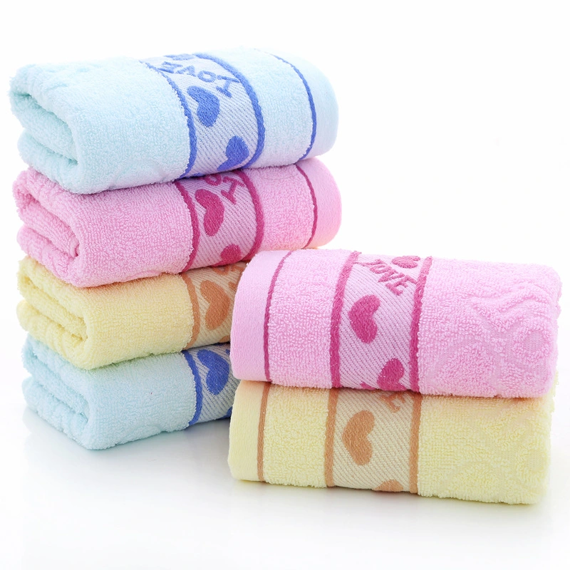 China Factory Wholesale Towel Bath 33X74cm Pure Color Face Towel Thick Luxury Soft 100% Cotton Hand Towel