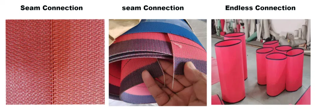 Red Color Melt Blown Cloth Conveyor Belt Fabric