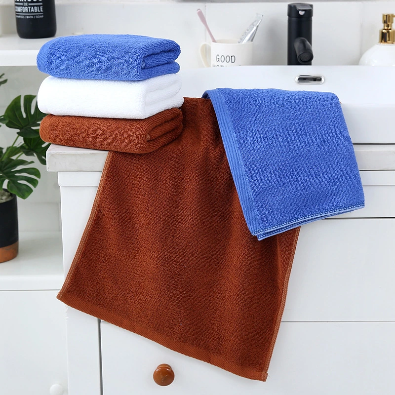 White Cotton Bath Towel Hotel Salon Customize Colors Plain Thick Absorbent Cotton Face Towel