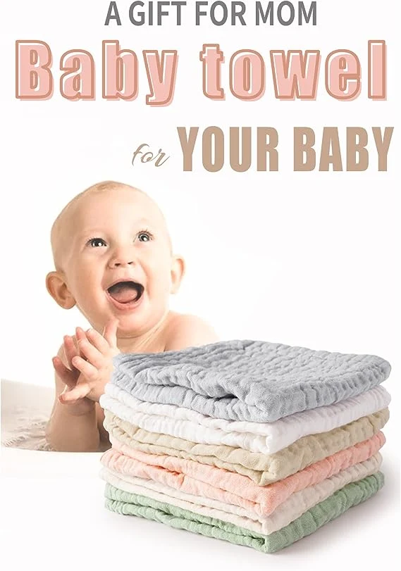 Organic Newborn Baby Burp Cloths Small Cotton Face Towels