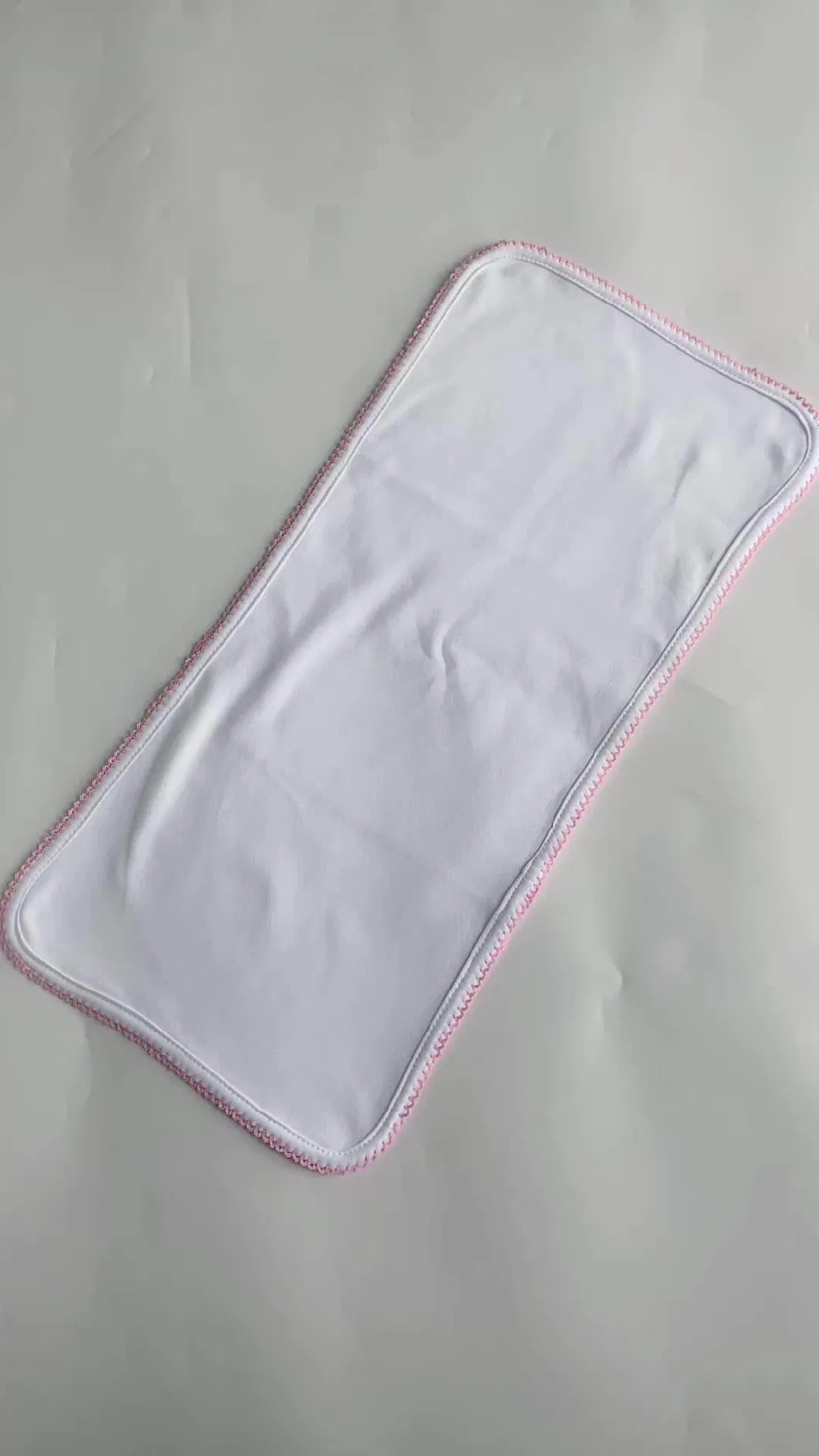 Custom Large Cute Ultra Soft and Thick Absorbent Burping Towels Muslin Burp Towel 100% Cotton Baby Burp Cloth with Trim