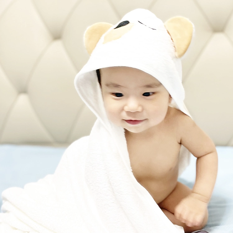 Bamboo Hooded Baby Towel Soft Bath Towel with Animal Pattern Ultra Absorbent Towel for Kids