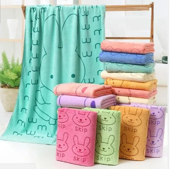 Microfiber Bath Hand Face Hair Towel for Home Hotel Outside Use Quick Dry Soft Touch Microfiber Coral Fleece Bath Towel Sheet