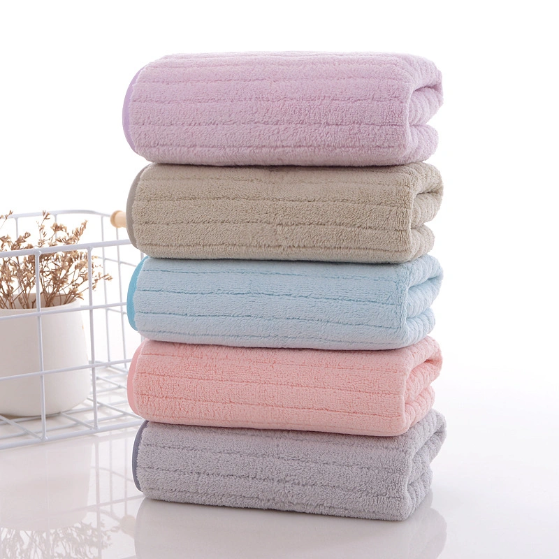 Ultra Soft Fast Drying Jacquard Coral Fleece Lightweight Bath Towel