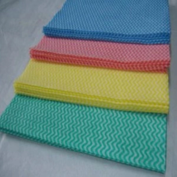 Colored Woodpulp Pet Laminated Spunlace Nonwoven Fabric, Mesh Style, Cleaning Wiper, Wiper Roll, Lazy Rag