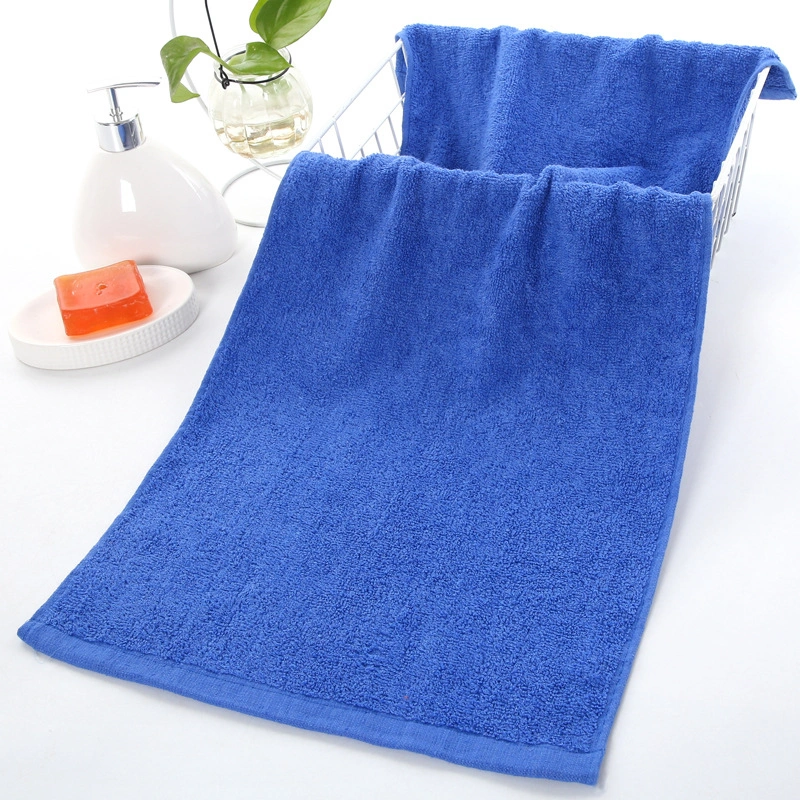 Good Quality Large Size Towels 100% Cotton Absorbent Custom Logo Soft Private Label Salon Blue Towels Hotel Organic Cotton Bath Towels