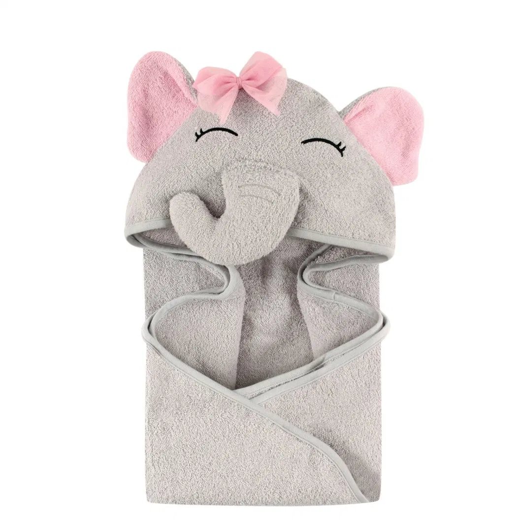 Bamboo Elephant Face Hooded Kids Baby Hooded Bath Towel