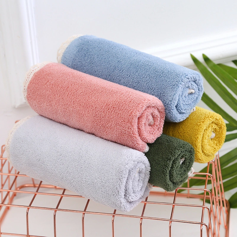 Colorful Ultra Soft Coral Fleece Extra Thick Double-Sided Microfiber Customized Hand Towel