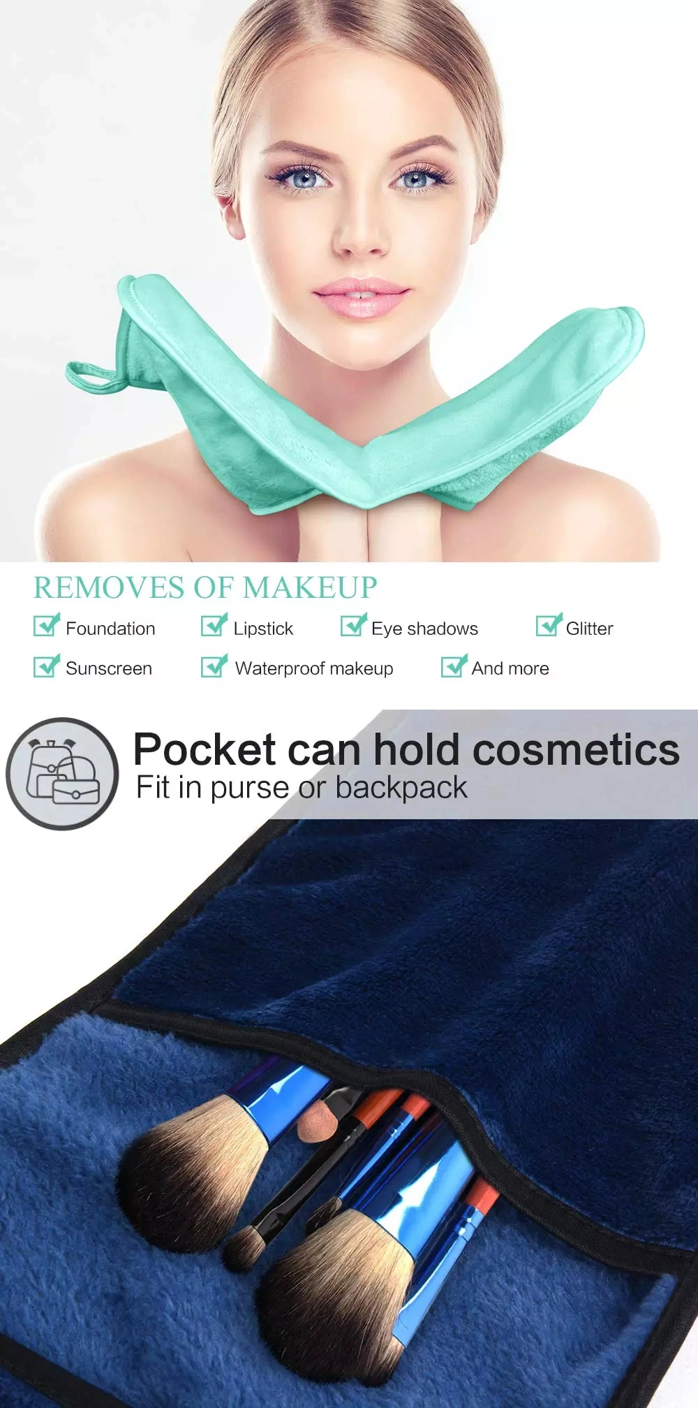 Microfiber Flannel Facial Cleaning Cloth Magic Pocket Makeup Removal Towel