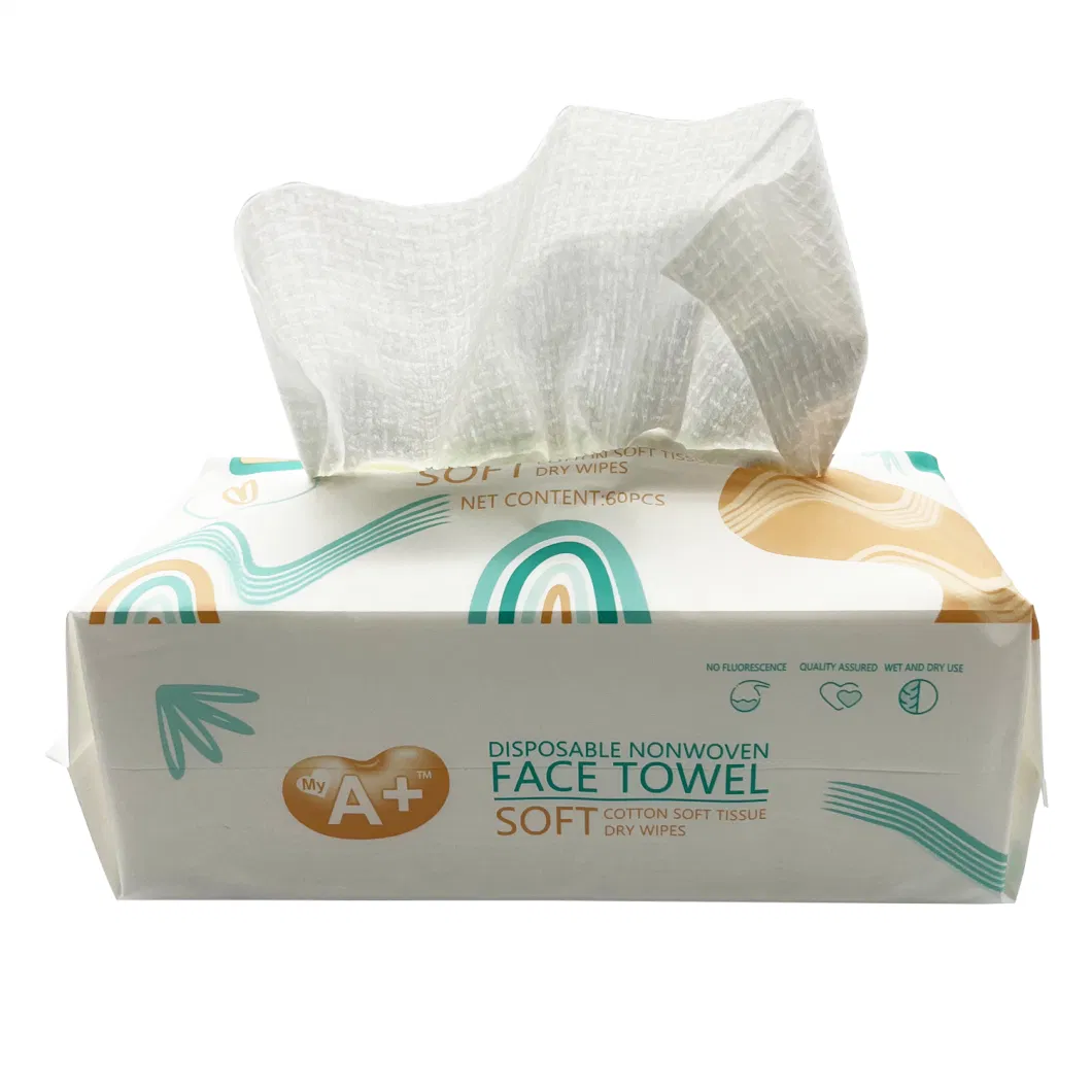 Wholesale Non-Woven Fabric Cotton Soft Facial Wet and Dry Disposable Face Towel