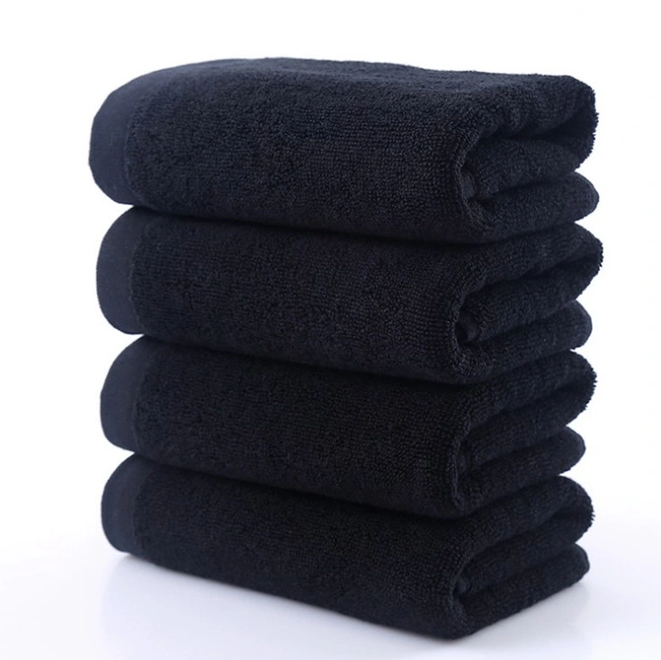 Wholesale Luxury Custom Black and White 100% Organic Cotton Face Bath Towels SPA Make up