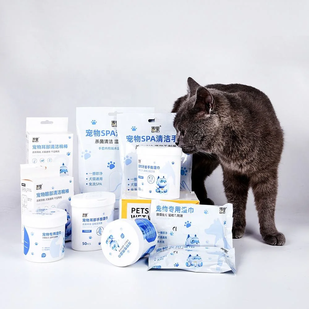 Factory Wholesale Non-Toxic All-Natural Cleans Deodorizes and Prevents Ear Infections Soothing Wet Wipes for Pet Ears