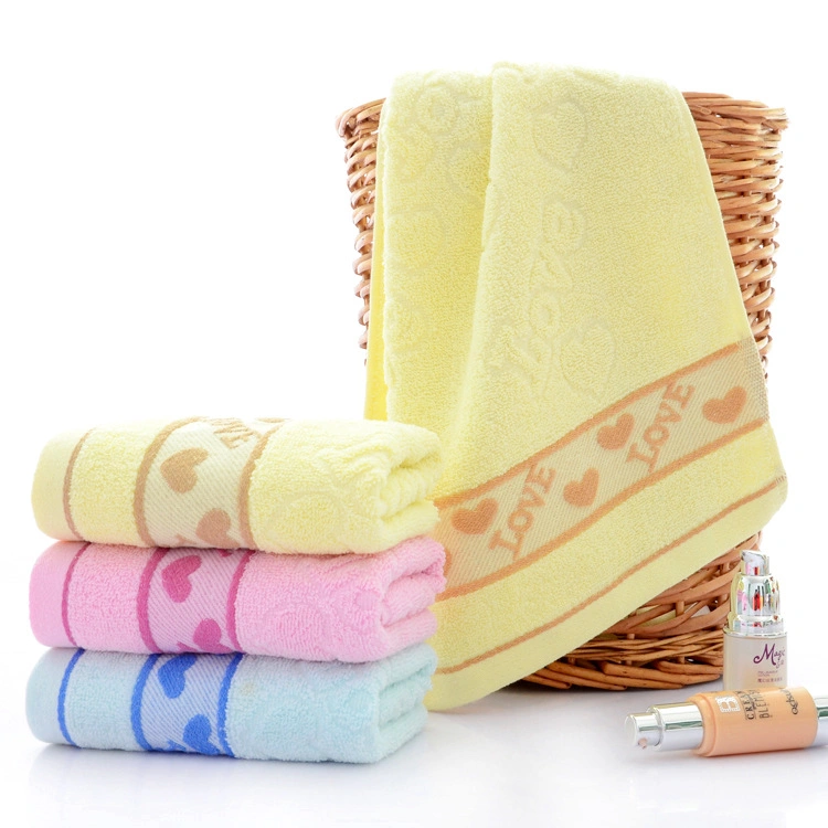 China Factory Wholesale Towel Bath 33X74cm Pure Color Face Towel Thick Luxury Soft 100% Cotton Hand Towel